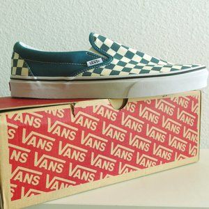 Blue/White Vans Slip-Ons